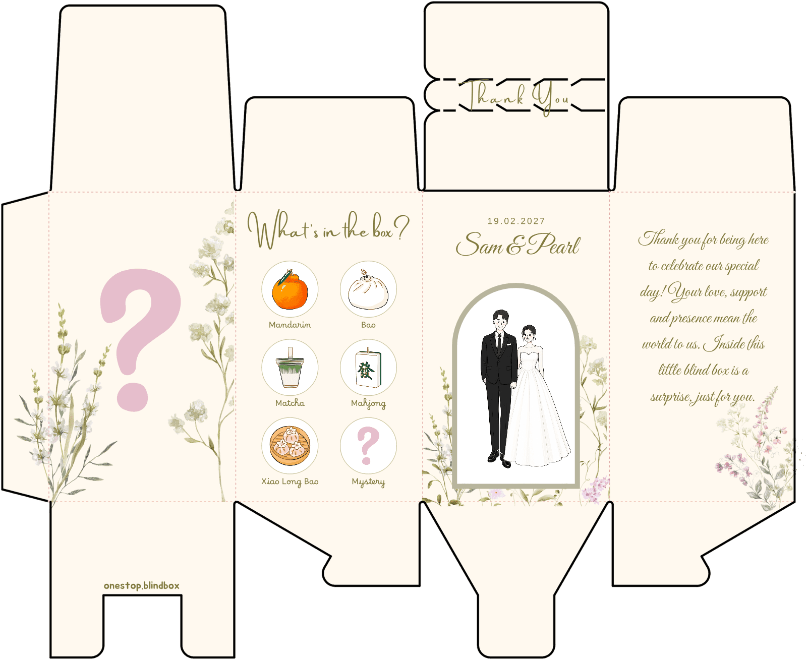 Wildflower Classic box design, personalised example